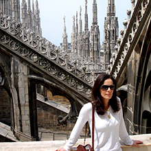 Renata Scarpa na Duomo, em Milão